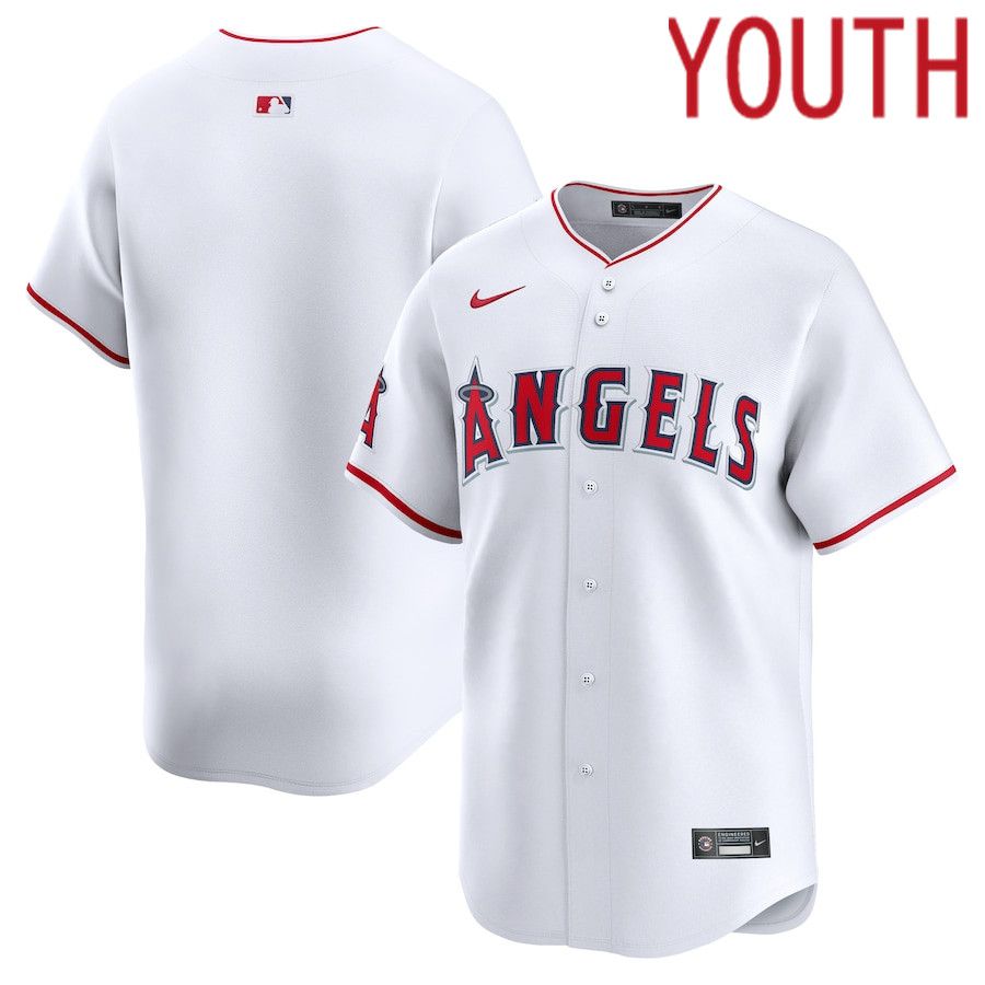 Youth Los Angeles Angels Nike White Home Limited MLB Jersey->customized mlb jersey->Custom Jersey